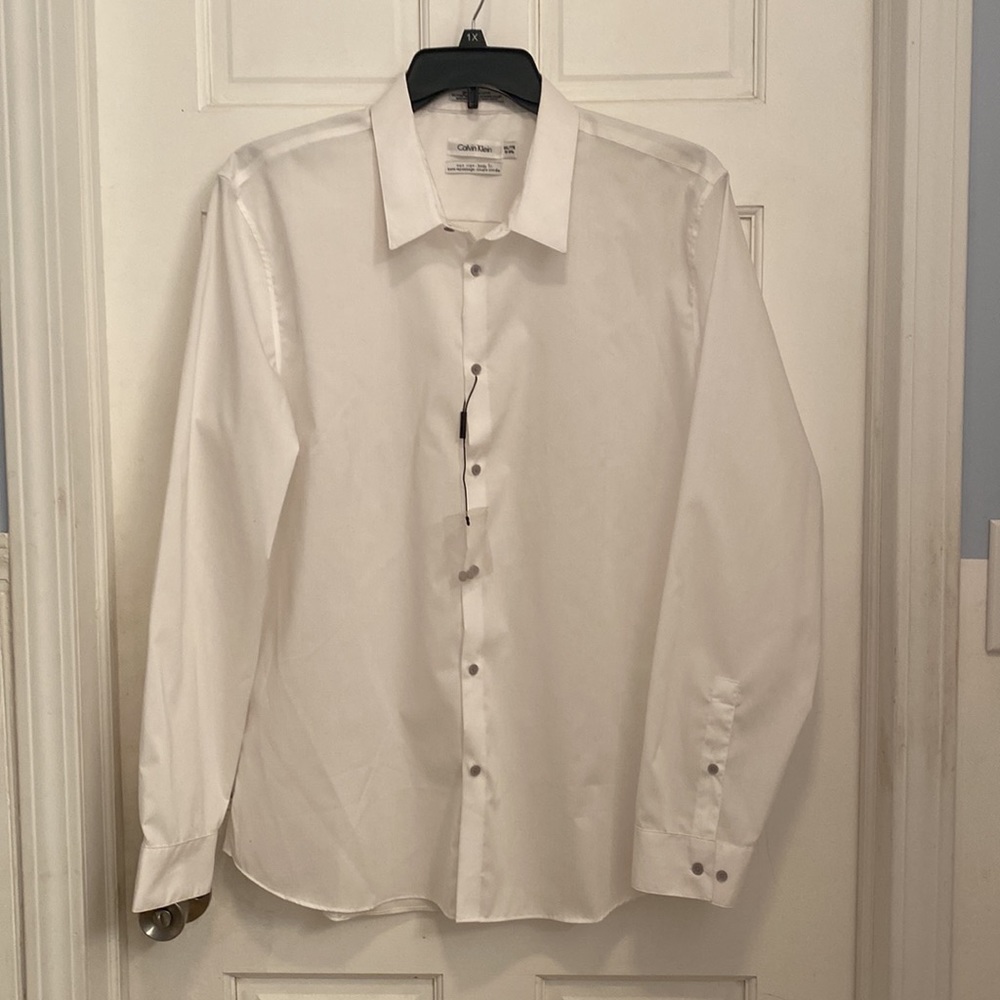 Calvin Klein White Non iron Body Fit Dress Shirt Size XXL NewWithout Tags